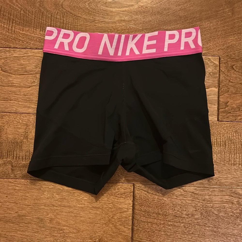 Nike pros black with pink band